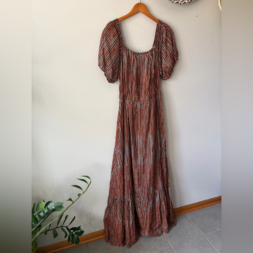 NWT Ramy Brook Megan Cutout Smocked Waist Tie Front Maxi Dress Women’s Plus XXL - Picture 5 of 14